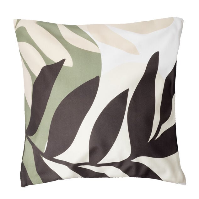 Housse de coussin tissu velours motif v&eacute;g&eacute;tal 45x45cm (2 mod&egrave;les)