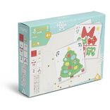 Carte de No&euml;l x6 &agrave; confectionner avec tampons et stickers