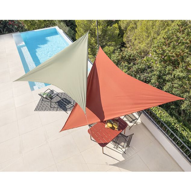 Voile d&rsquo;ombrage triangulaire Delta taupe 300x300 cm