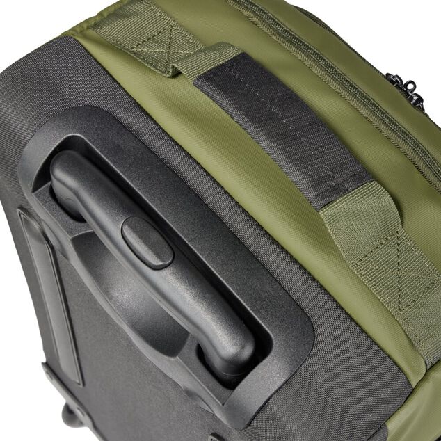 Valise souple 32L taille cabine 2 roues textile vert kaki 30,5x21xH53cm