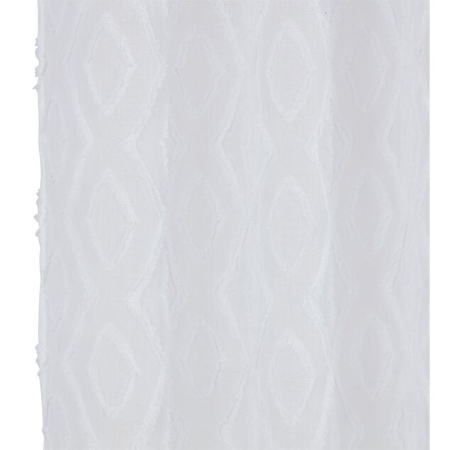 Voilage polyester 140x240cm tuffet&eacute; blanc