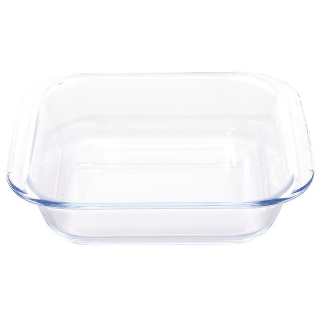 Plat &agrave; four rectangulaire en verre 19,6x17xH4,6cm