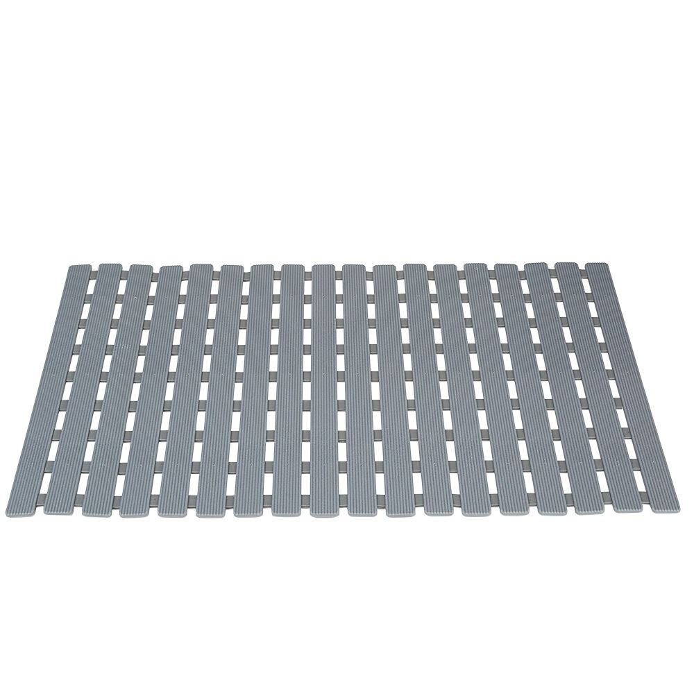 Tapis De Bain Antidérapant, Rectangulaire 80 X 40 Cm, En Loofah, Avec Drainage, Pour Sols Humides Gris 98354717 - 2