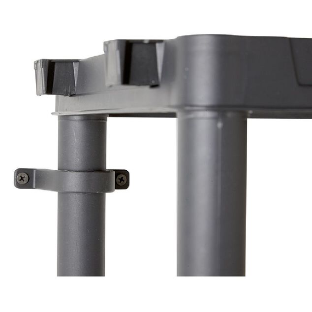 &Eacute;tag&egrave;re plastique noir 4 niveaux L60xl30xH138cm
