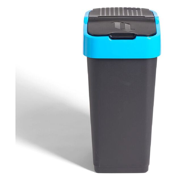 Poubelle de tri pour papier 35L plastique bleu et noir