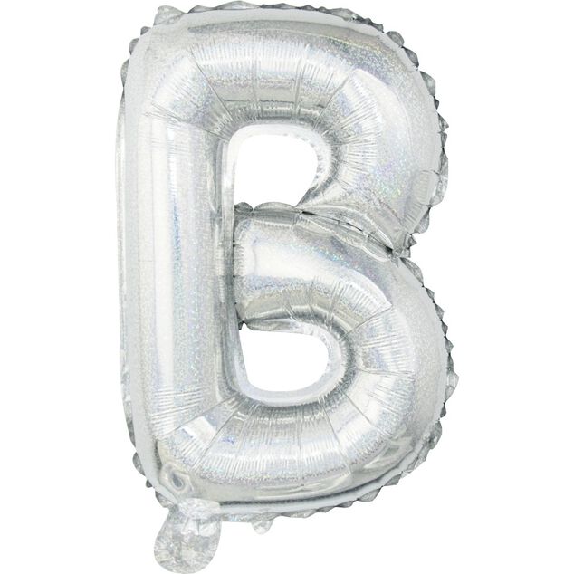 Ballon forme lettre B aluminium (2 modèles doré ou argenté)