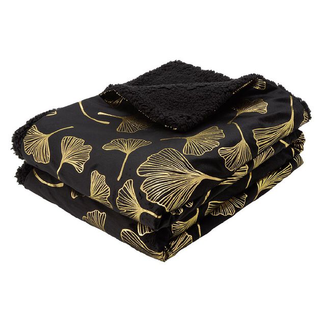 Plaid imprim&eacute; lotus dor&eacute; dos sherpa