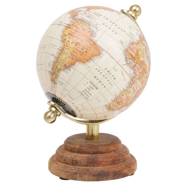 Globe terrestre déco en bois