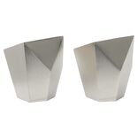 Embout tringle à rideau Ø28mm forme géométrique aluminium brossé x2