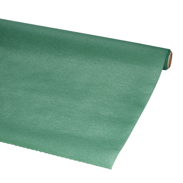 Nappe verte &agrave; paillettes papier intiss&eacute; 120xL400cm