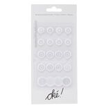 Bouton couture x20 plastique blanc transparent Ø9/11/15mm