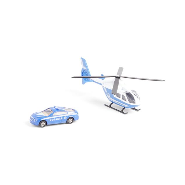 Hélicoptère avec véhicule assorti - 4 modèles