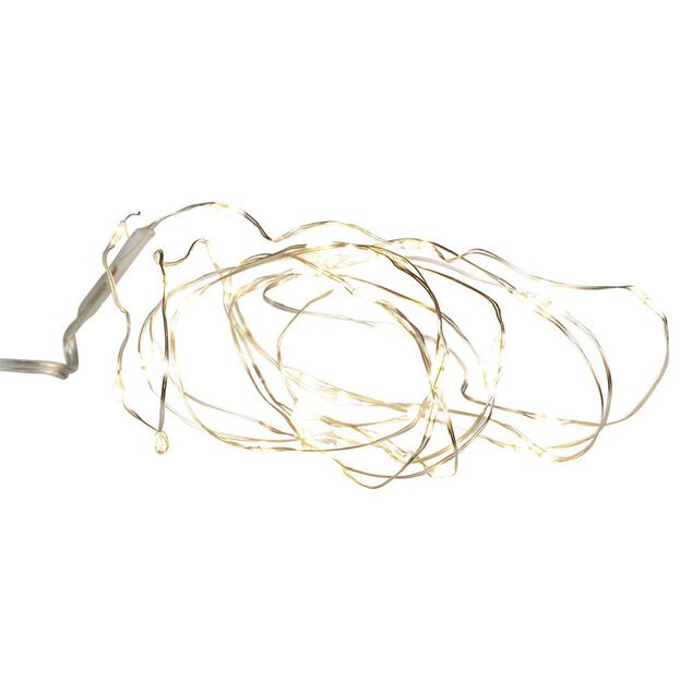 Guirlande &eacute;lectrique fil cuivre 40 microLED 2m d'&eacute;clairage blanc chaud