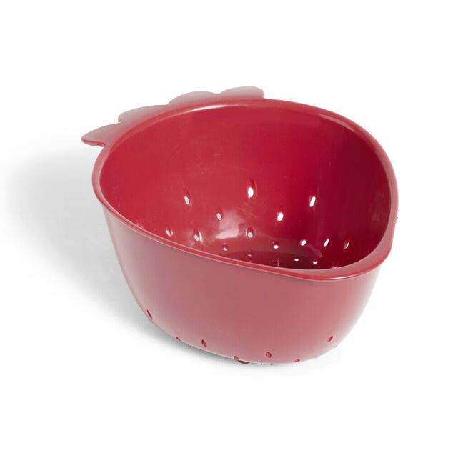 Passoire plastique rouge forme fraise