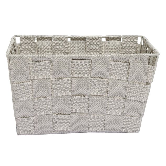 Panière de rangement tressée gris clair Taille L - 21,5x12xH21,5cm
