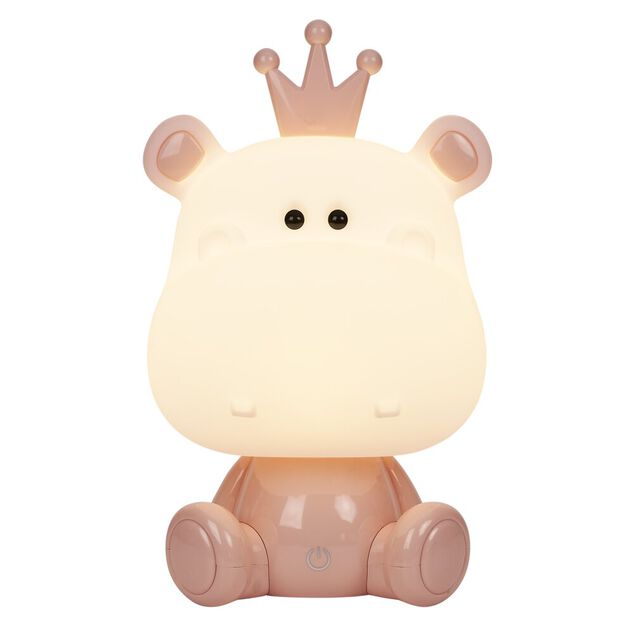 Lampe pour enfant forme hippopotame rose