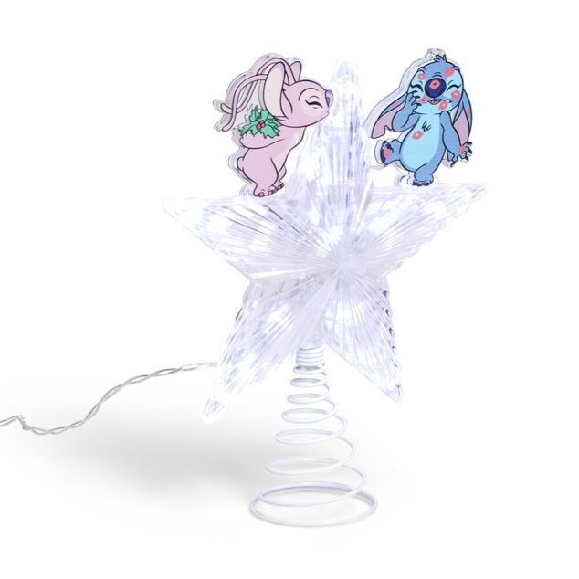 Cimier lumineux Disney Stitch étoile de sapin H24cm