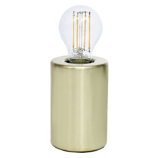 Lampe base ronde en m&eacute;tal jaune dor&eacute; &Oslash;8xH12cm