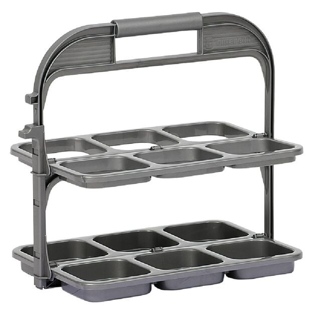 Range bouteille pliable gris 6 emplacements
