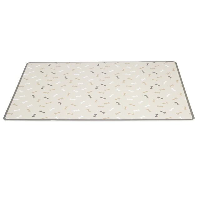 Tapis repose gamelle animaux motif os plastique 32x43cm