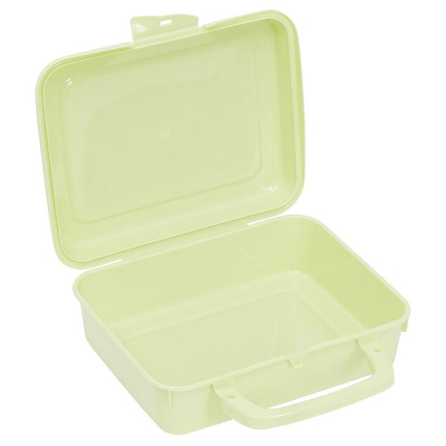 Boîte à sandwich rectangulaire avec anse plastique jaune 16x20xH7cm