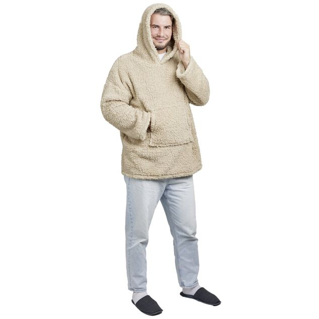 Pull plaid teddy adulte à capuche 70xH80cm (2 modèles)