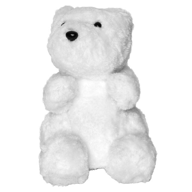 Ourson assis blanc à poser déco Noël