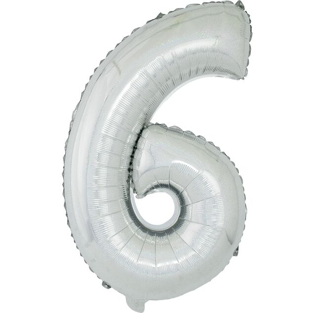 Ballon chiffre 6 en aluminium