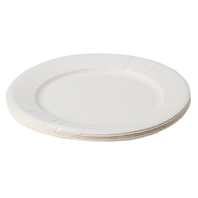 Lot de 20 assiettes en carton blanc Ø27 cm