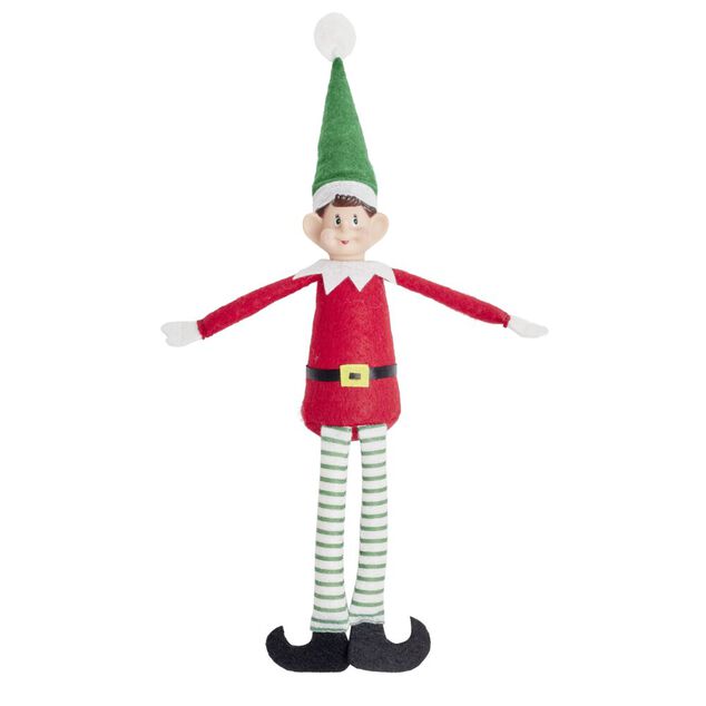 Lutin farceur No&euml;l rouge et vert H36cm