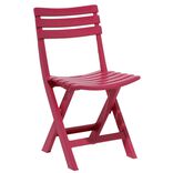 Chaise de jardin pliante Relax plastique rose