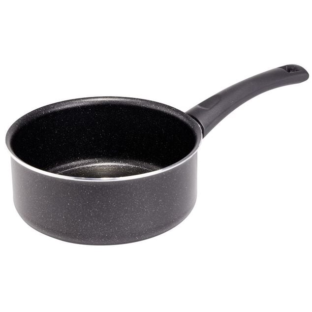 Casserole effet pierre antiadh&eacute;rente noir &Oslash;18xH7,5cm