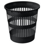 Corbeille &agrave; papier ajour&eacute;e noire 12L