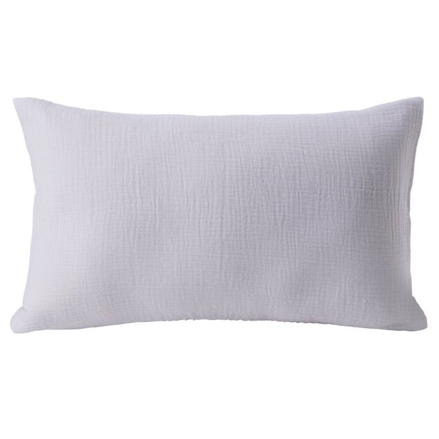 Housse de coussin 30x50cm gaze de coton blanc