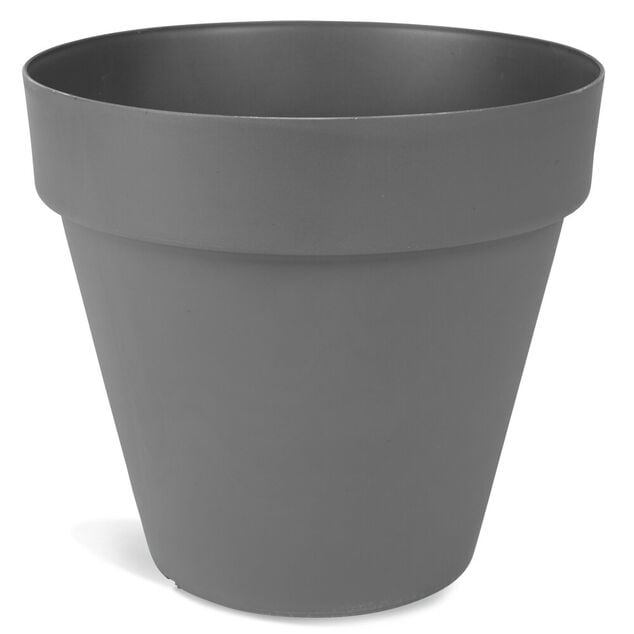 Cache pot rond plastique 10L Ø28xH26cm gris foncé