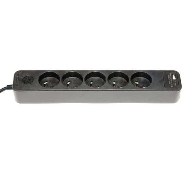Bloc multiprise 5 prises L31X5XH4 cm noir