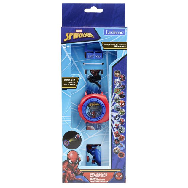 Montre enfant digitale Spider-Man avec projection 20 images plastique bleu