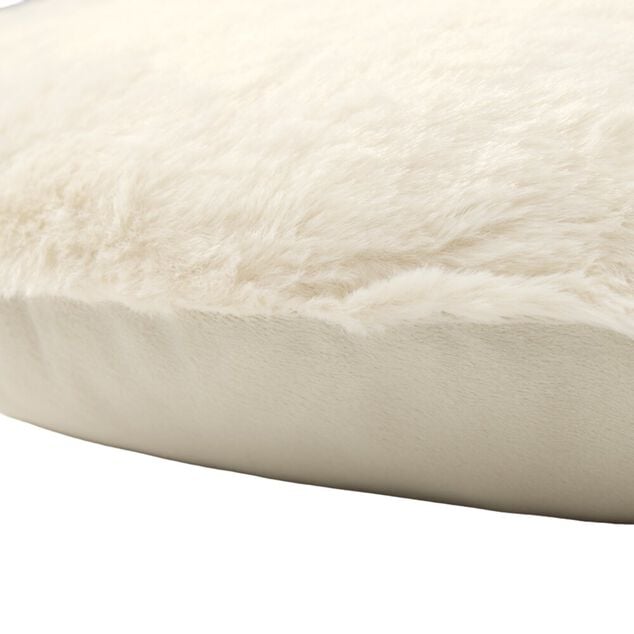 Coussin rond bouclette motifs v&eacute;g&eacute;tal et champignons &Oslash;40cm