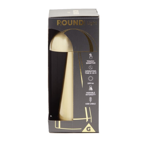 Lampe de table Roundi USB tactile jaune &Oslash;9,5xH22,5cm
