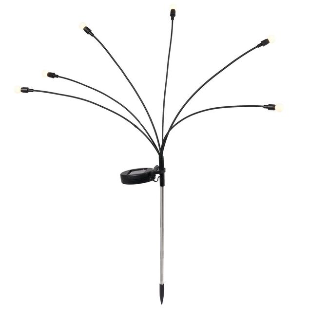 Pic bulbe effet lucioles solaire &agrave; LED blanc chaud H70cm