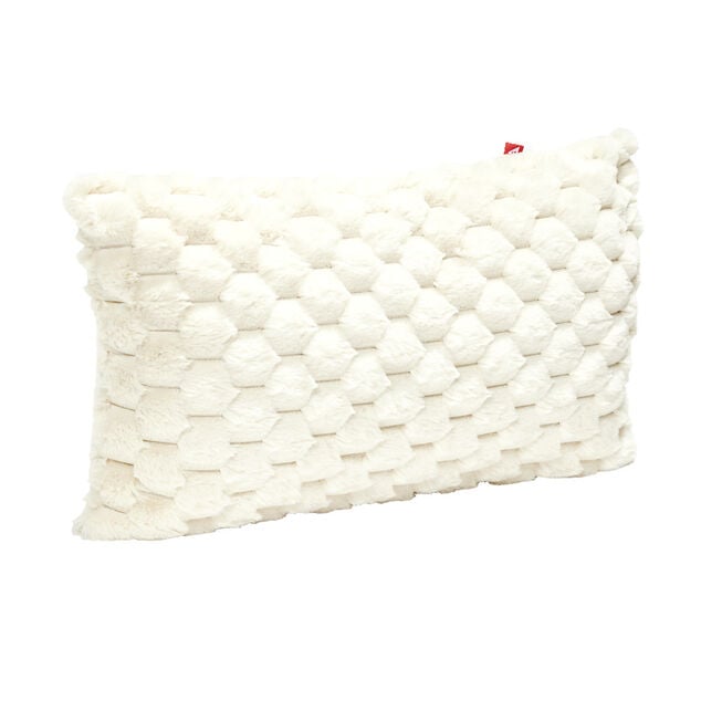 Housse de coussin effet fourrure lapin 30x50cm (3 mod&egrave;les)