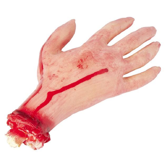 Fausse main sanglante en plastique