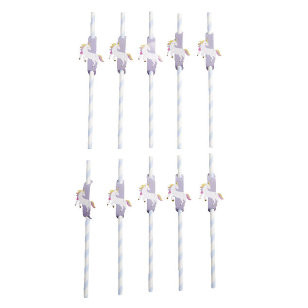 Paille décor fée licorne x10