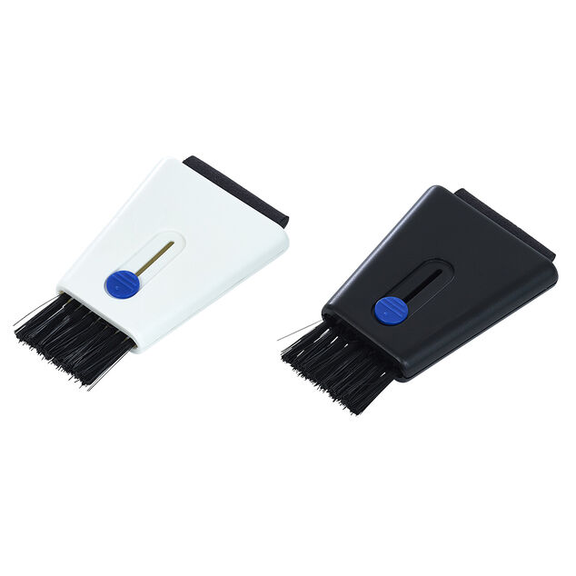 Brosse nettoyage &eacute;cran clavier 2en1 brosse souple et tampon microfibre