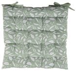 Galette de chaise carr&eacute;e motif liberty vert 40x40cm