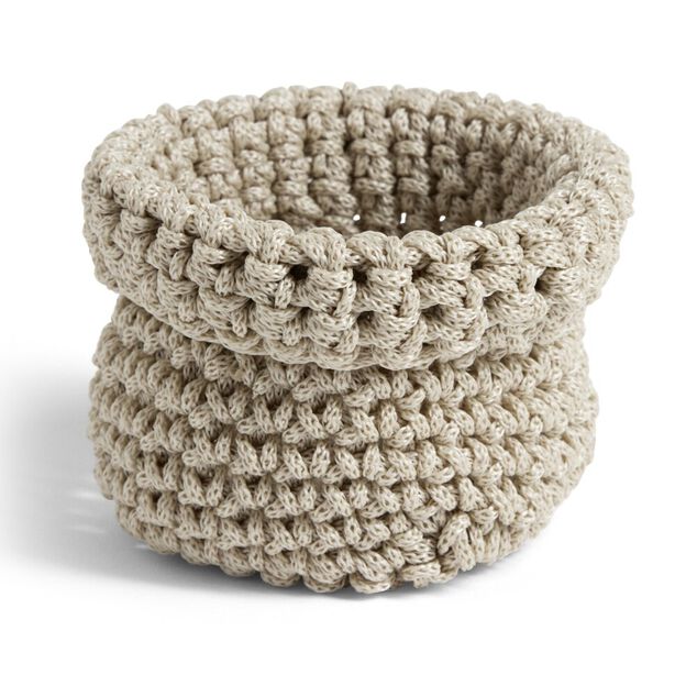 Pani&egrave;re rangement salle de bain ronde effet bouclette marron &Oslash;10xH13cm