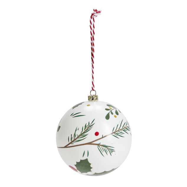 Boule de No&euml;l fantaisie &agrave; suspendre plastique d&eacute;cor&eacute; &Oslash;8cm (3 mod&egrave;les)