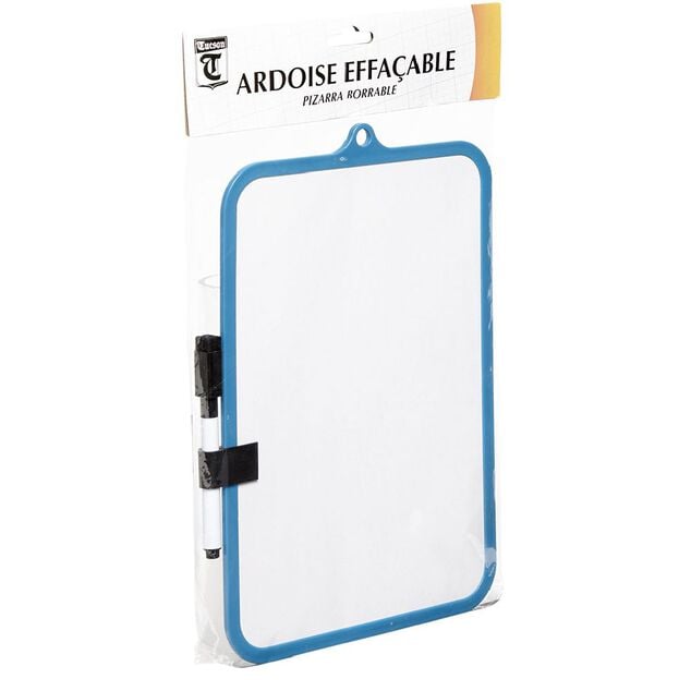 Ardoise effaçable à sec Tucson blanc et bleu