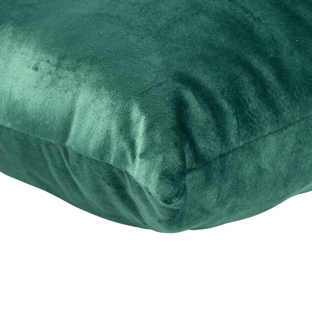 Coussin rectangulaire velours imprim&eacute; sapins de No&euml;l polyester L50X30 cm vert