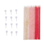 Bougie anniversaire longue rose x12